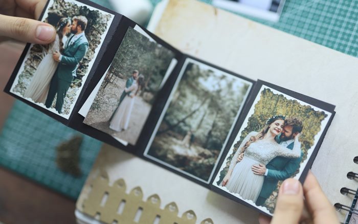 Scrapbook layout with folding