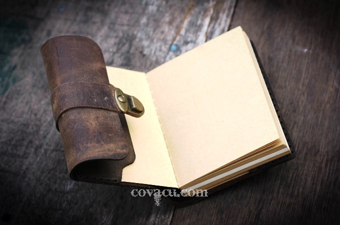 Sổ tay da bò thật cao cấp may tay (handmade) và cắt bằng lazer.