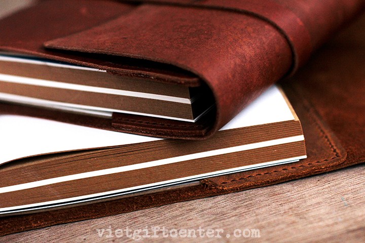 Sổ tay da bò thật cao cấp may tay (handmade) và cắt bằng lazer.