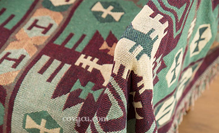 thảm phòng khách bohemian green