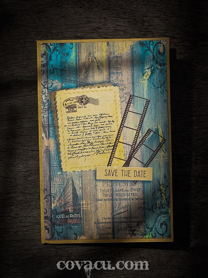 Tấm thiệp Save The date mang hơi hướng Vintage cổ điển