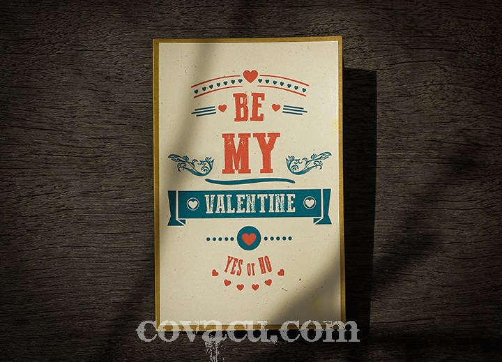Thiệp Be My Valentine 2017