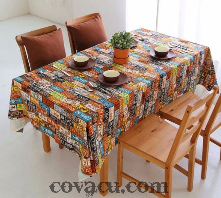 Vải canvas biển số xe xanh đỏ