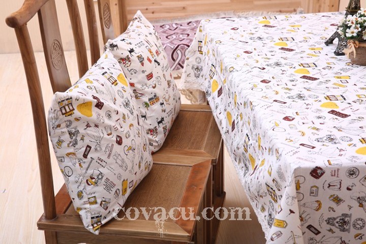 Vải cotton bố may rèm, khăn bàn, áo gối,...Bon Voyage