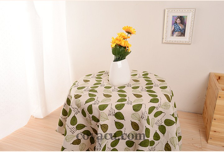 Vải Canvas họa tiết lá xanh