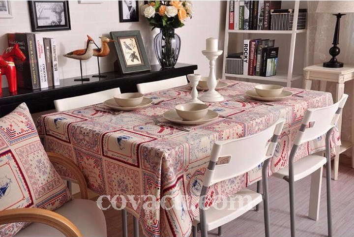 Vải canvas ô vuông đỏ vintage lý tưởng để trang trí