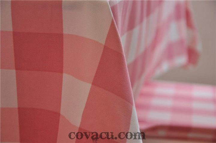 Vải canvas caro Hồng pastel xinh xắn