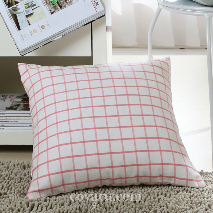 Vải canvas caro Hồng pastel xinh xắn