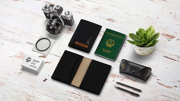 bóp hộ chiếu màu đen