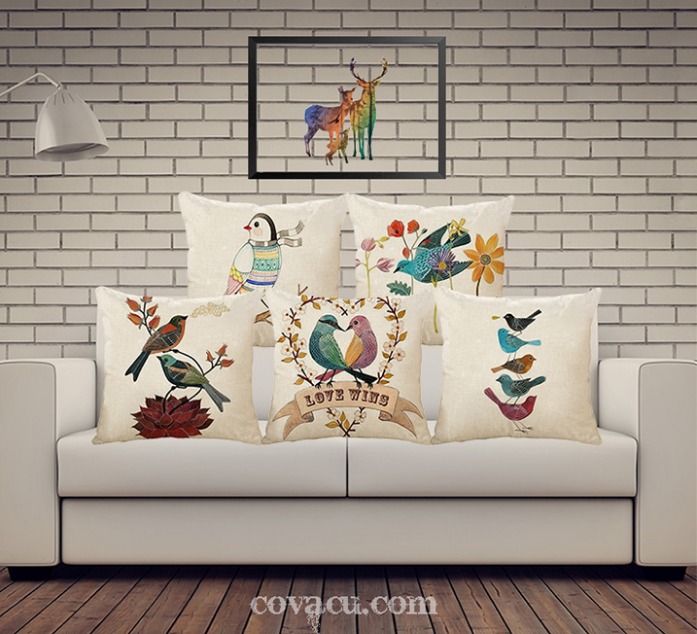 Vỏ gối dễ thương Birds