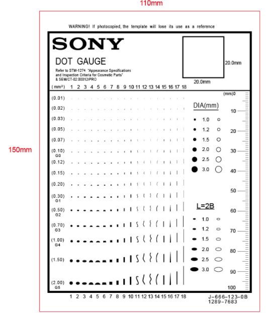 Thẻ đo lường (film gauge) SONY J-666-123-0B