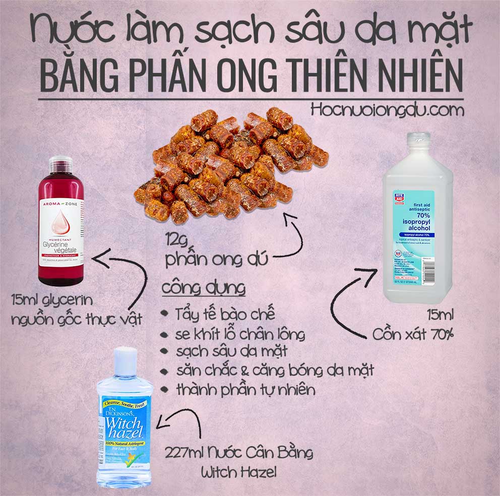 cách làm sạch da mặt tự nhiên mỗi ngày bằng phấn ong dú