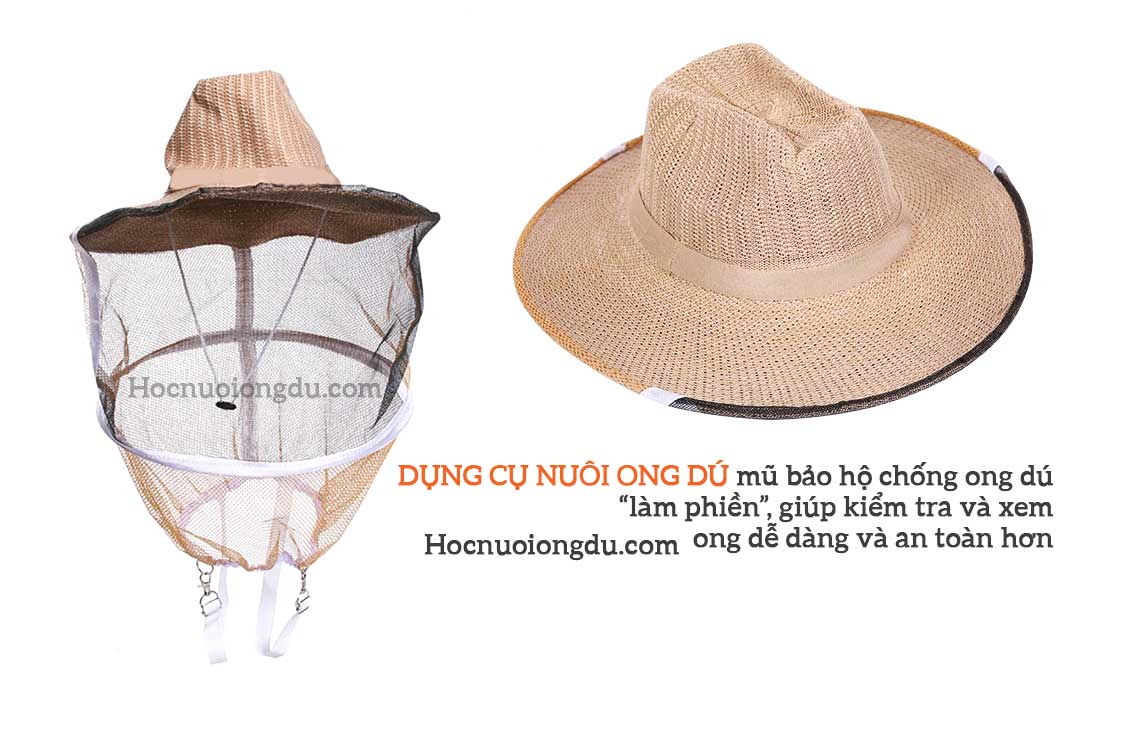 dụng cụ nuôi ong dú, mũ bảo hộ