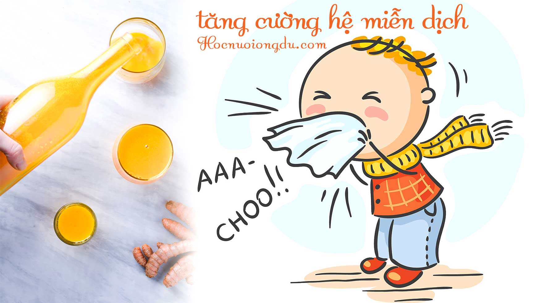 uống tinh bột nghệ mật ong tăng cường hệ miễn dịch