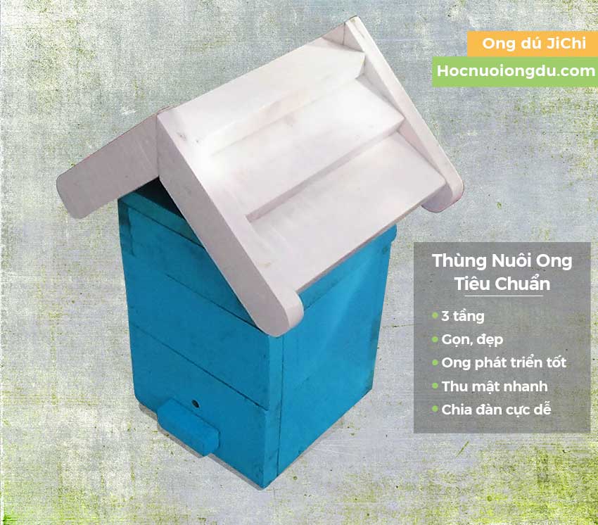 Xây nhà nuôi ong dú tránh bão bằng thùng nuôi ong cố định và chắc chắn