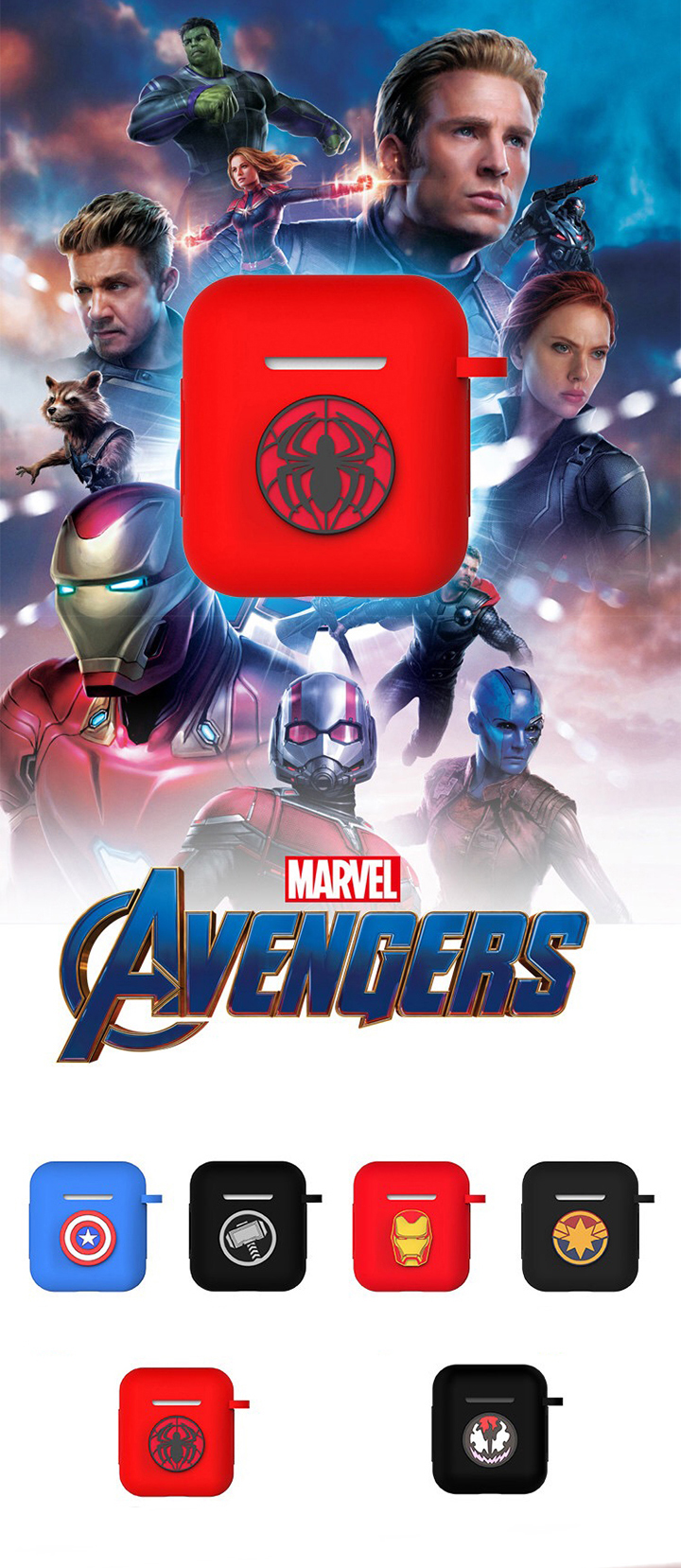 CASE SILICON SIÊU ANH HÙNG MARVEL AVENGERS ENDGAME CHO AIRPODS