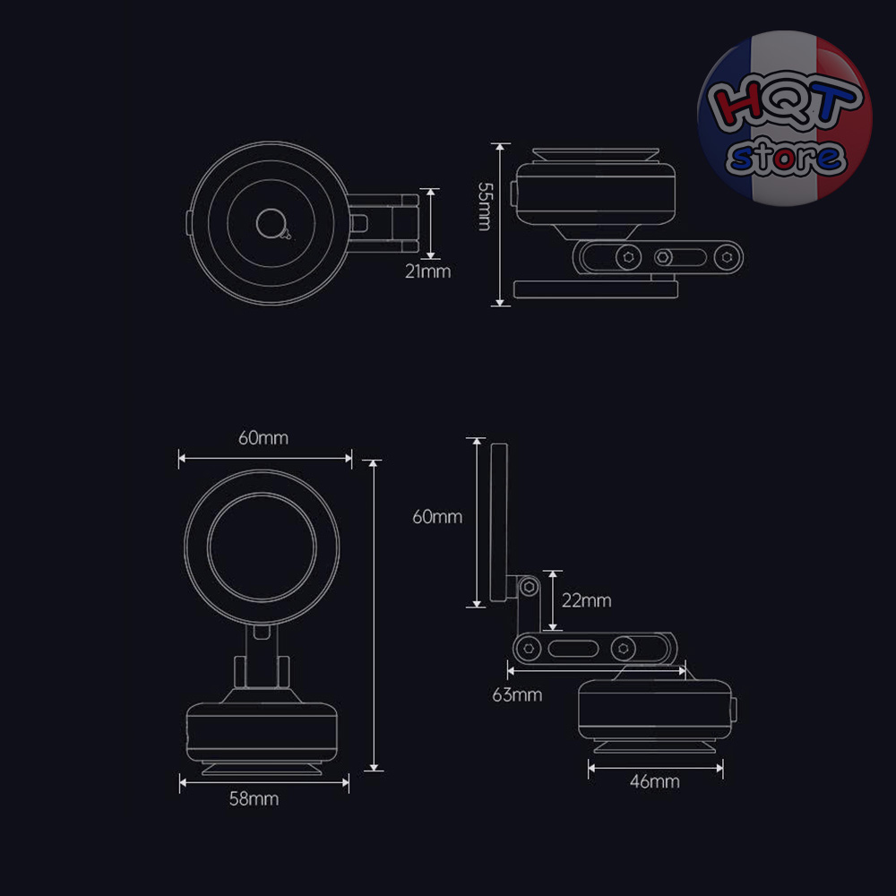 Giá đỡ hút áp suất nam châm BoneRuy X93 nhôm CNC