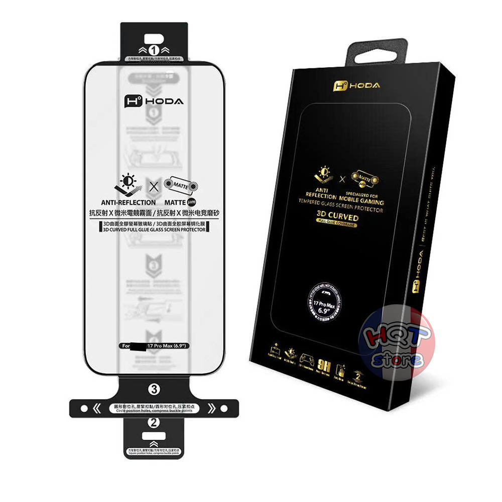 Kính HODA 3D 2in1 AR Matte Chống Chói iPhone 17 Pro Max / 17 Pro
