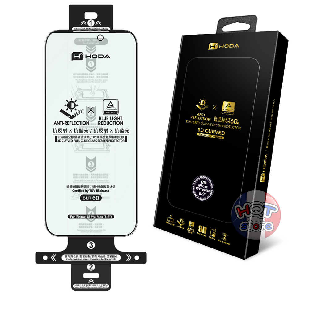 Kính HODA 3D 2in1 AR + AB TUV BLR60 IPhone 18 Pro Max / 18