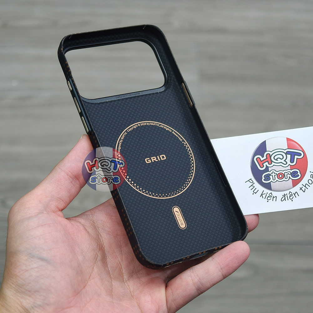 Ốp lưng Raptic Aramid Skin Grid Valor cho iPhone 18 Pro Max / 17