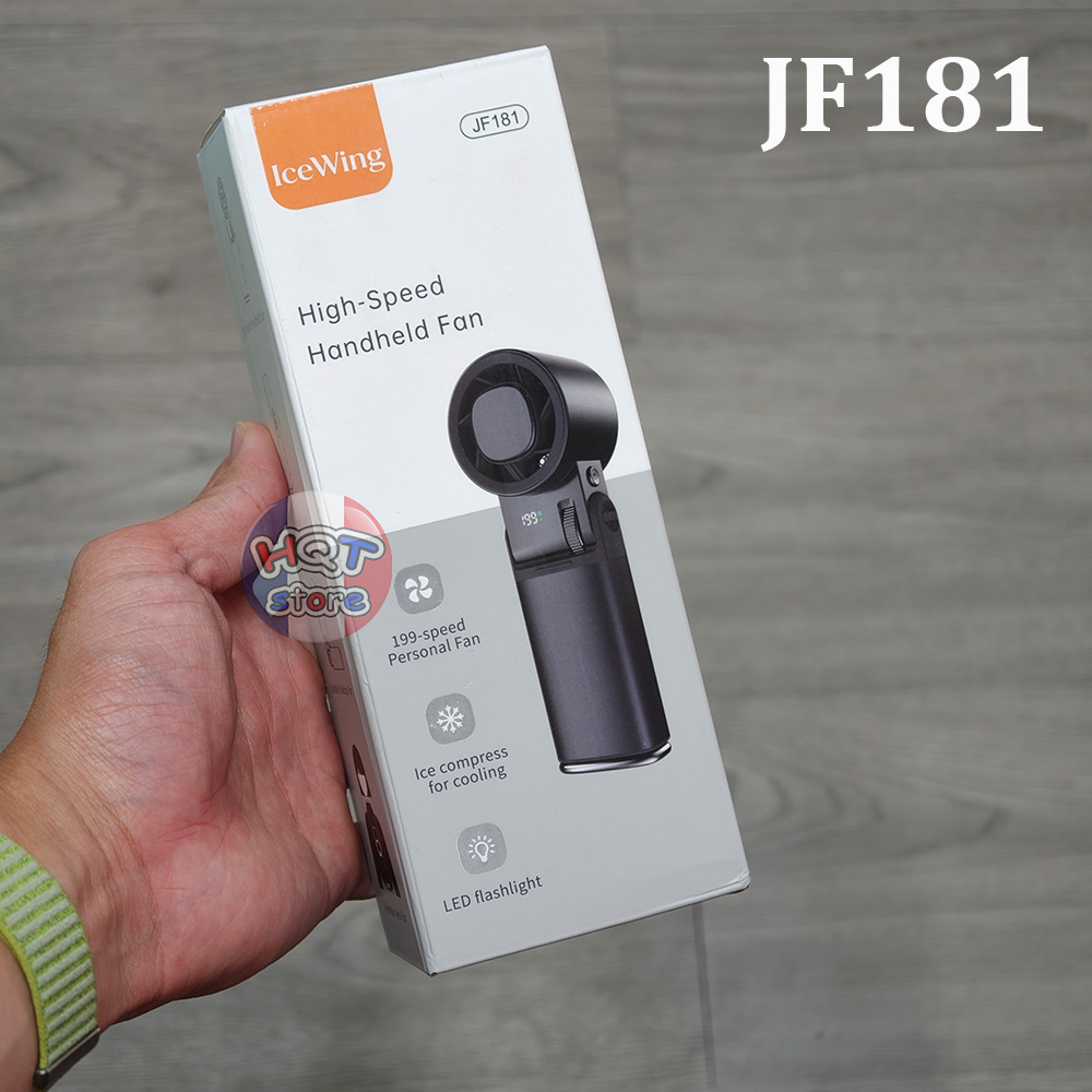Quạt mini cầm tay IceWing JF181 vỏ nhôm tích hợp sò lạnh