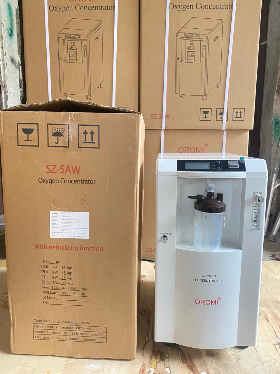 máy tạo oxy 10 lít oromi kèm khí dung