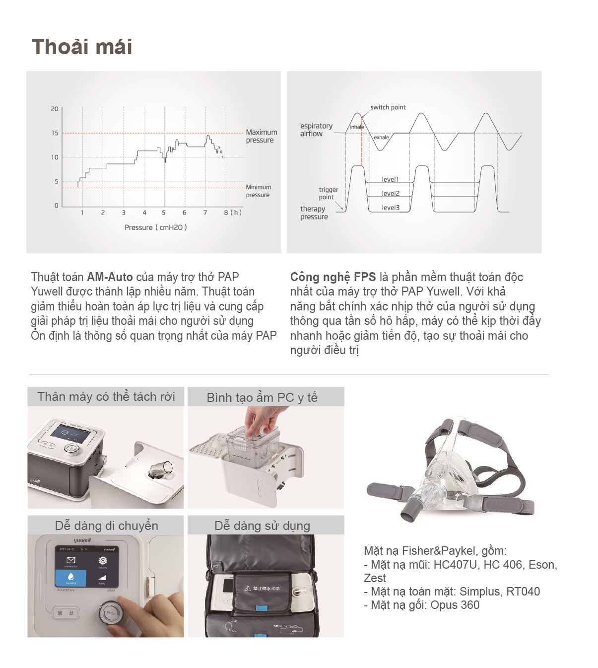máy trợ thở cpap yuwell yh360