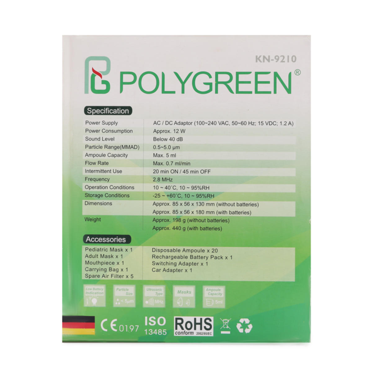 Máy xông khí dung siêu âm PolyGreen KN-9210