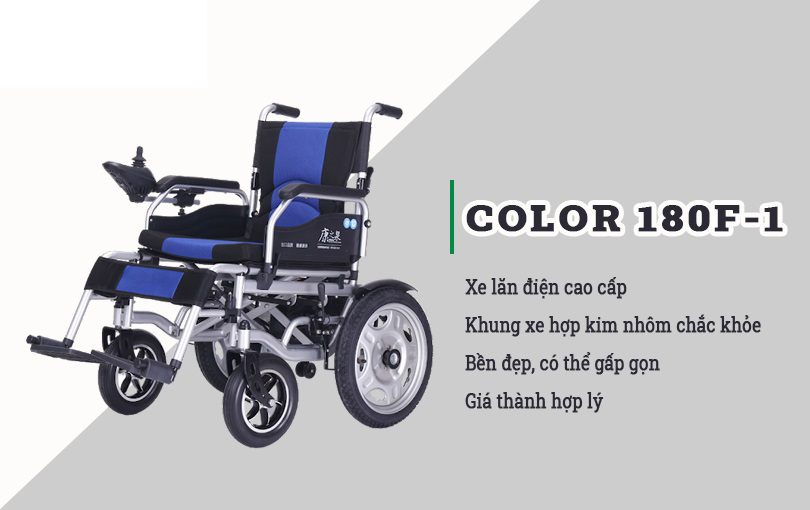 Xe lăn điện cao cấp Color 180F xe với hệ thống phanh kép đảm bảo tuyệt đối và an toàn