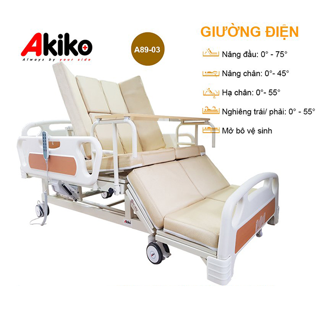 Giường điện đa năng chống trượt ngã Akiko A89-03 là sản phẩm chất lượng cao từ Akiko