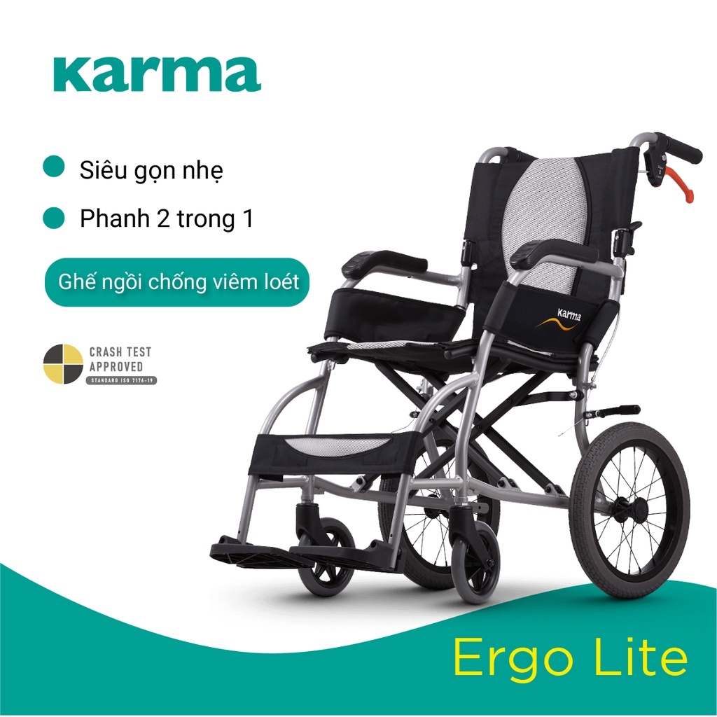 Xe lăn tay Karma Ergo Lite có trọng lượng 8.5 kg nên không cần tốn nhiều sức lực để nâng vác