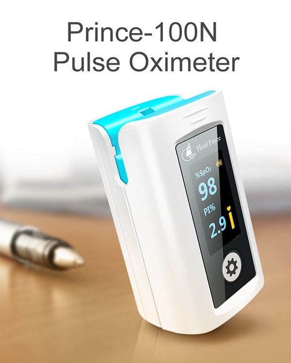 Máy đo nồng độ oxy trong máu SpO2 Heal Force Prince-100N sử dụng pin nhỏ tiết kiệm năng lượng thông minh nhất khi sử dụng