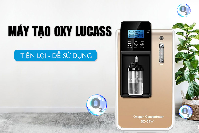 Máy tạo oxy Lucass SZ-5BW nồng độ oxy tinh khiết nhất có thể đạt tới 95%