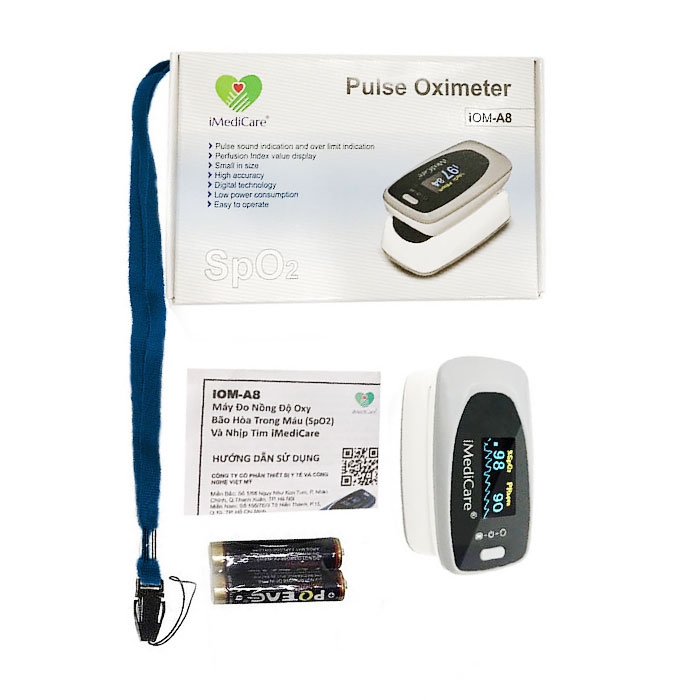 Máy đo Oxy imedicare IOM-A8 có thiết kế vô cùng nhỏ gọn thuận tiện cho việc mang theo sử dụng.