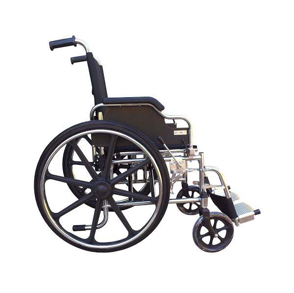 Xe lăn cao cấp Lucass X-39B có thiết kế 2 tay phanh ở bánh xe rất tiện lợi cho cả người đẩy và người ngồi