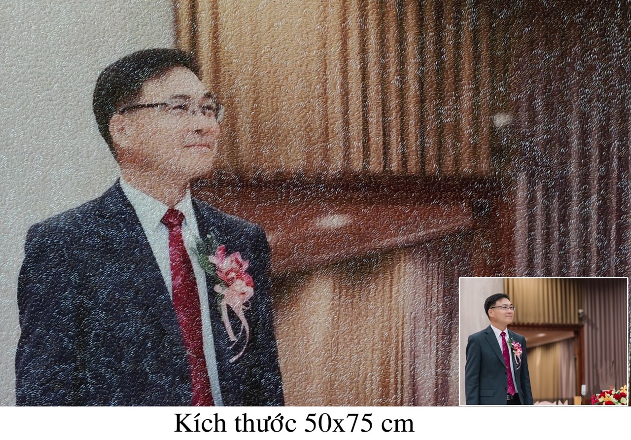 Tranh Gạo Màu Chân Dung 15
