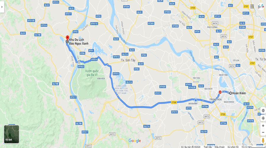 hướng dẫn đi đảo ngọc xanh ảnh google maps