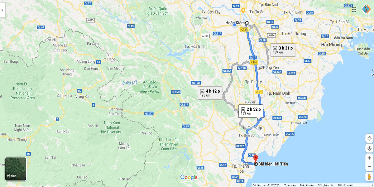 chỉ dẫn đường đi hải tiến ảnh google maps