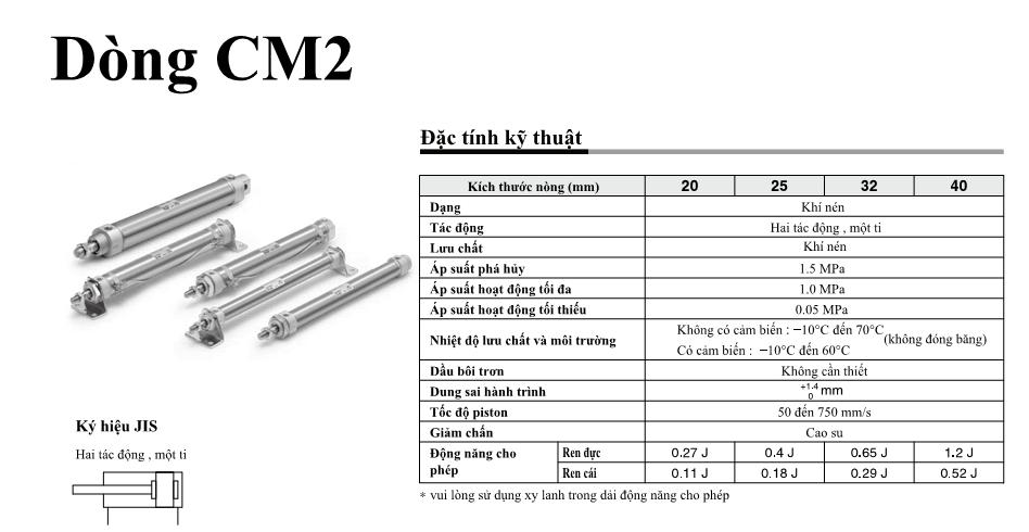 Xi lanh khí nén SMC dòng CM2