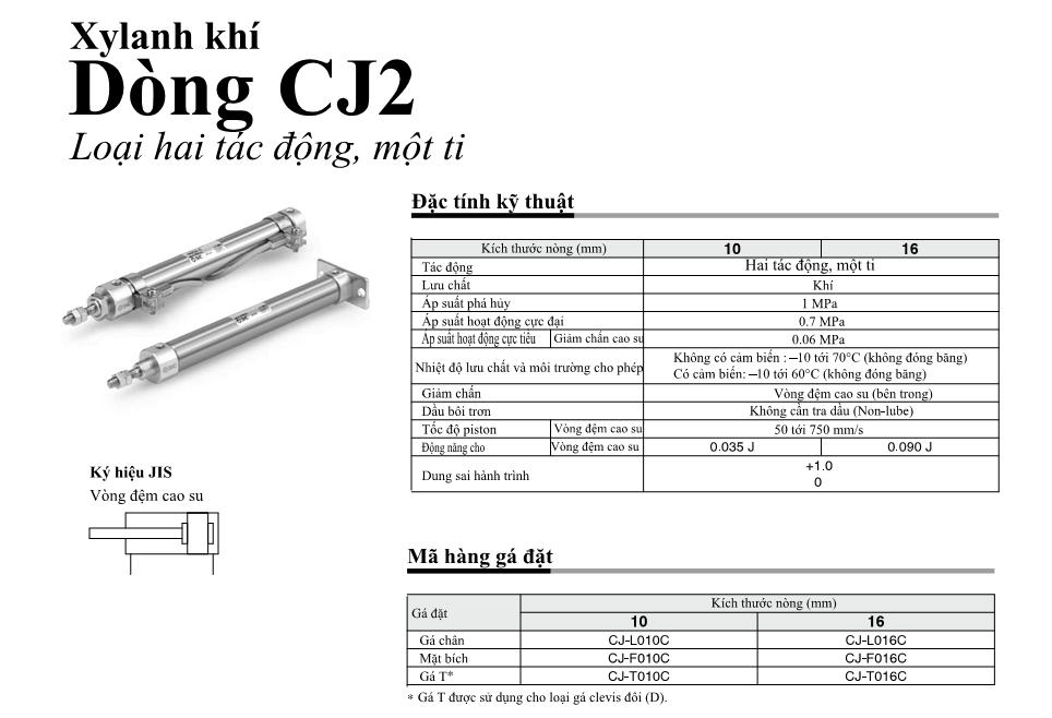 Xi lanh khí nén SMC, dòng CJ2