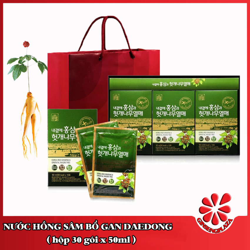 Nước hồng sâm bổ gan Daedong hộp 30 gói x 50ml
