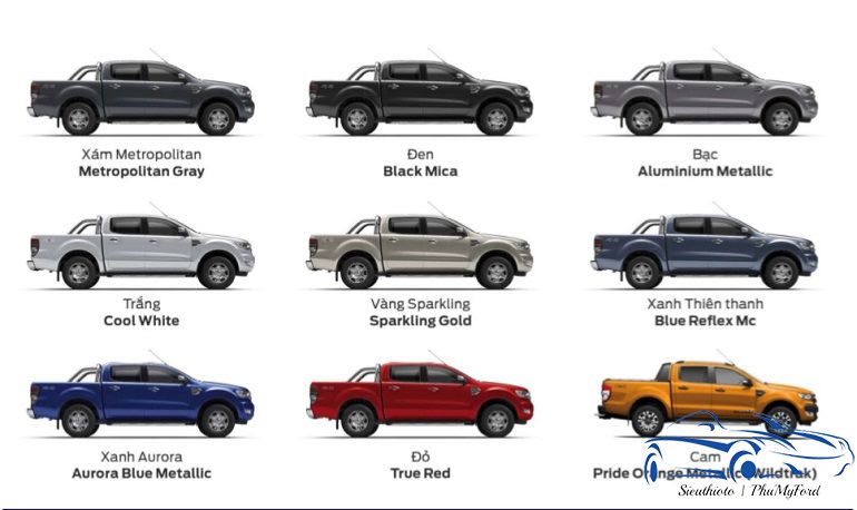 Giới thiệu tổng quát Ford Ranger 2019: ngựa thồ hạng sang 18 màu xe ford ranger 2019
