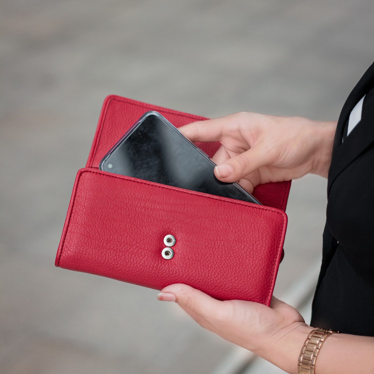 ví da nữ màu đỏ