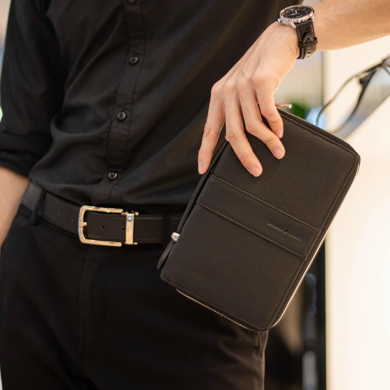 ví nam cầm tay da bò cao cấp Gianni Conti