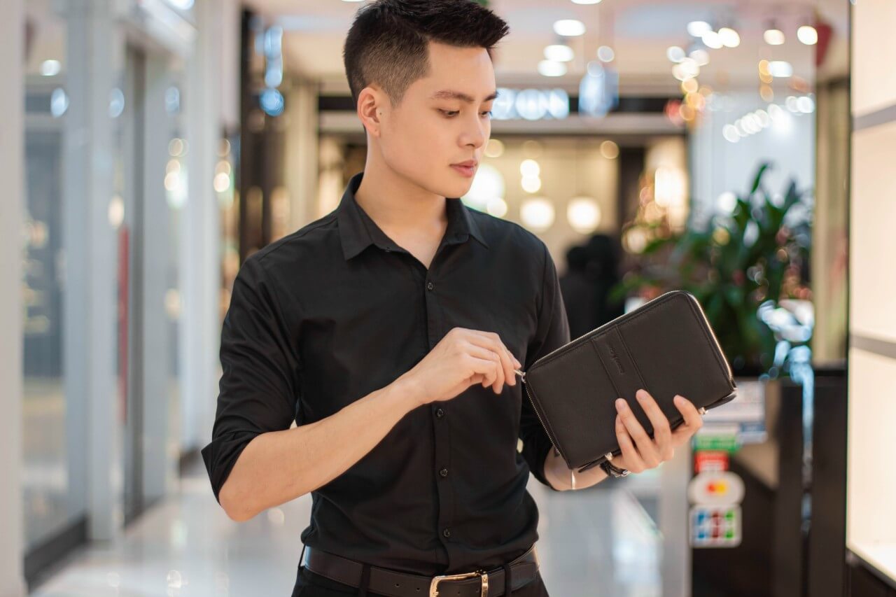 ví nam cầm tay da bò cao cấp