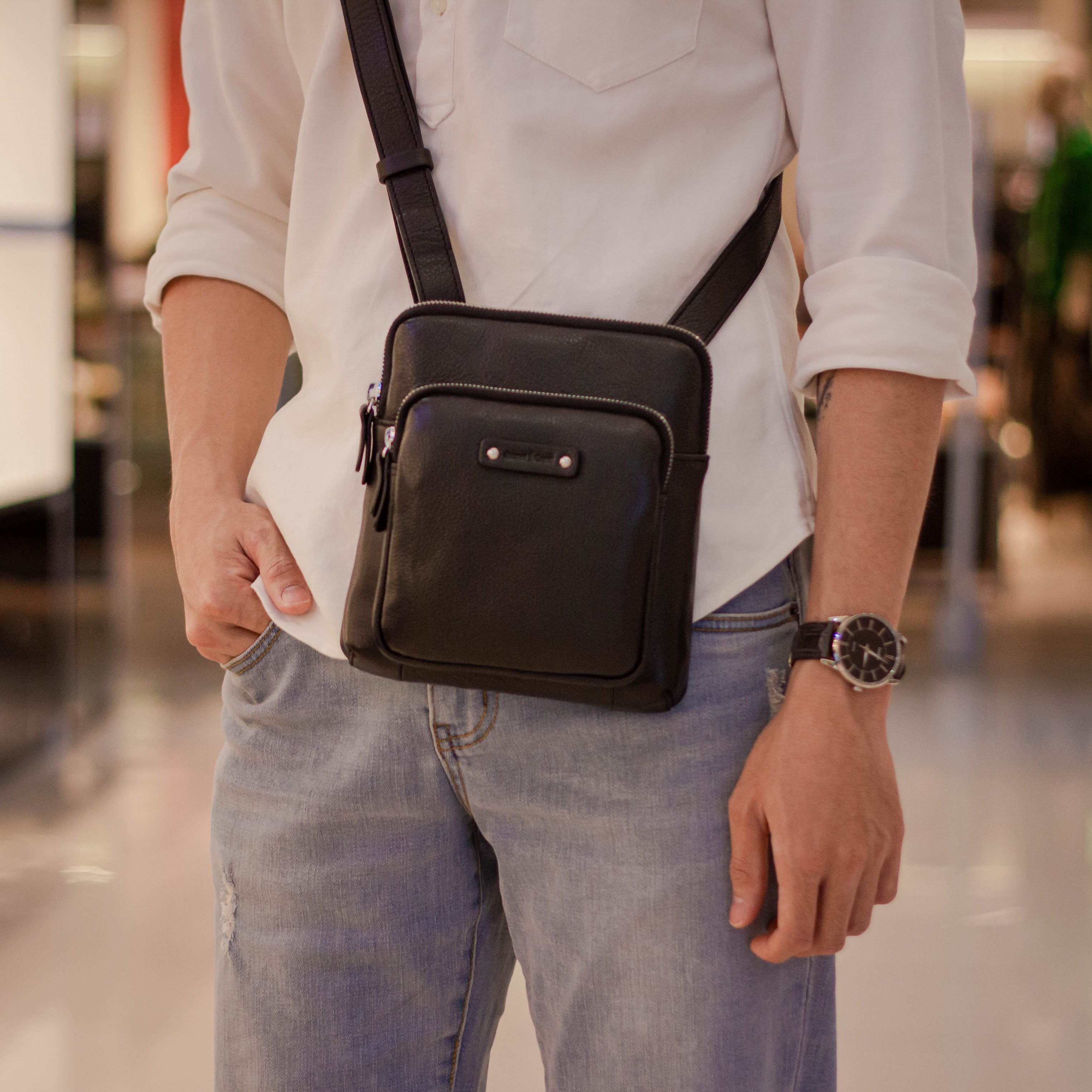 túi nam đeo chéo da bò cao cấp