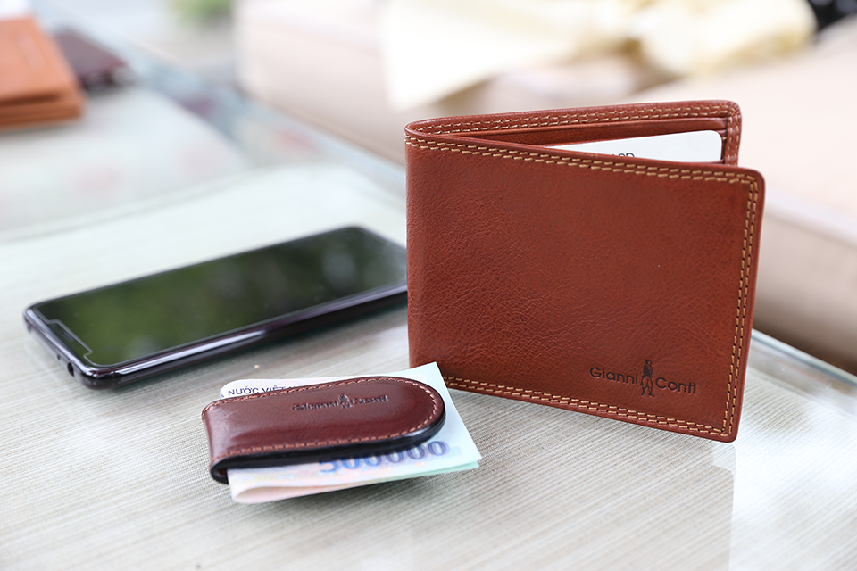 Ví nam da bò màu nâu