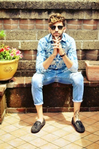 Giày lười không dây quần Jean