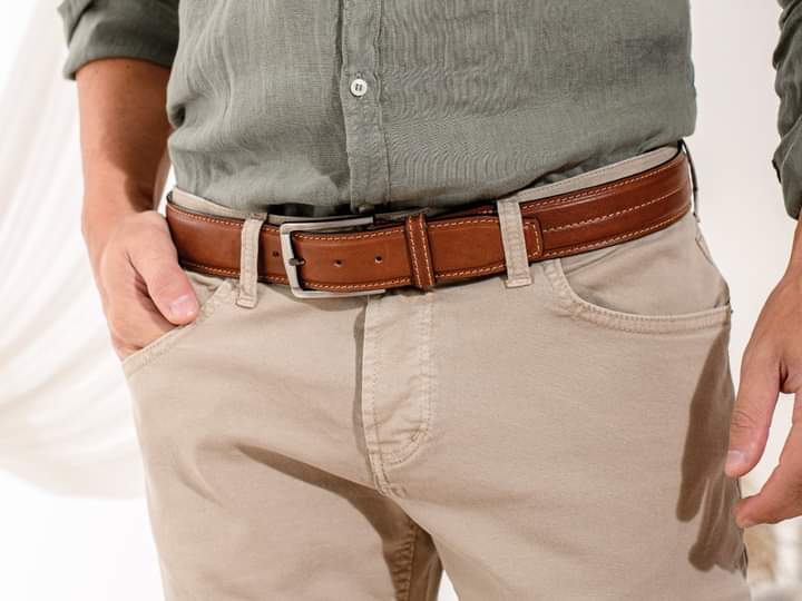 Thắt lưng nam màu nâu da bò cao cấp