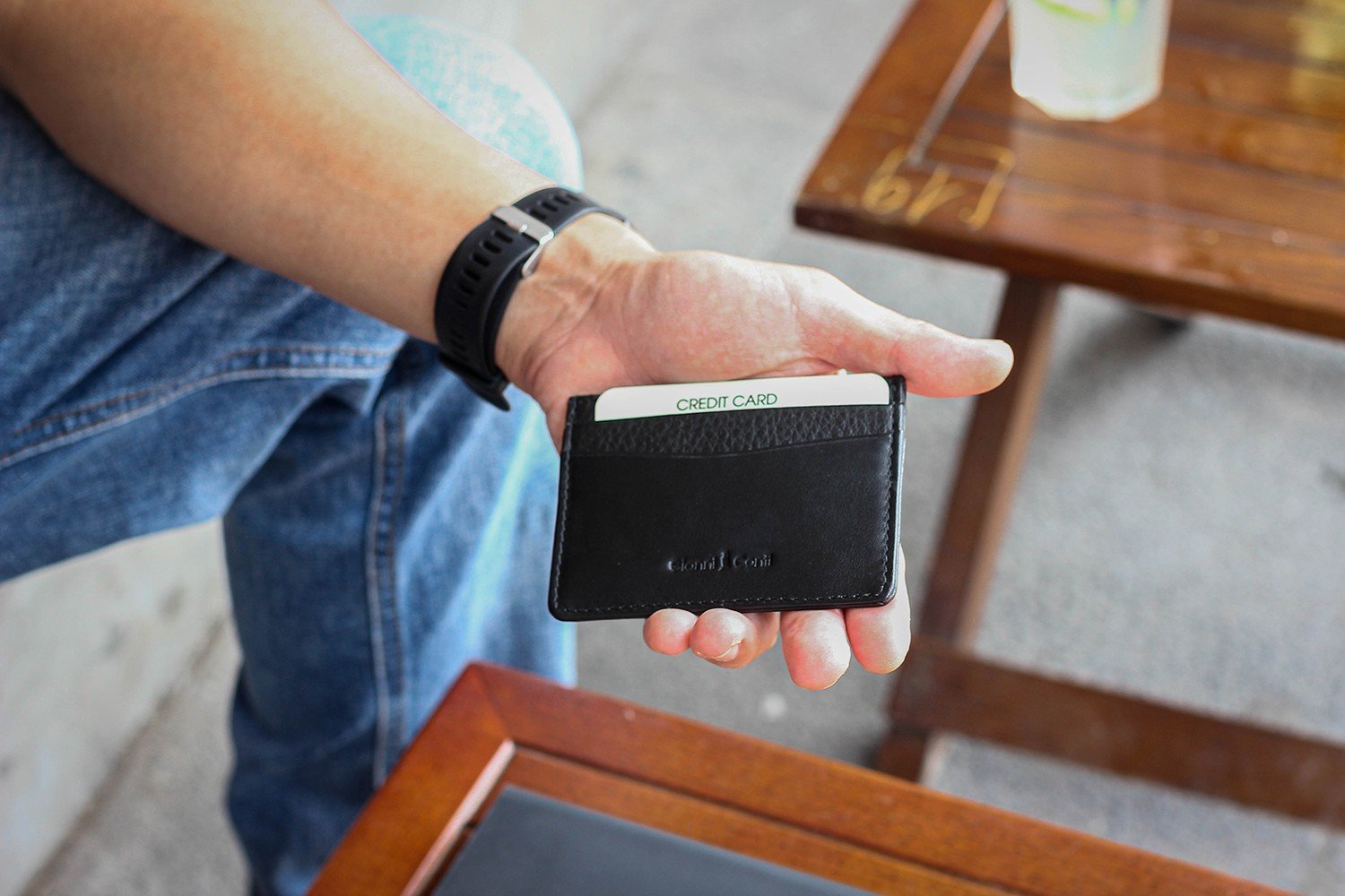 Ví đựng card da thật